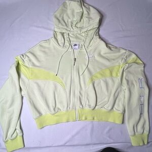 Nike Women's Light Cream and Yellow Zip-Up Jacket